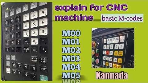 CNC basic M-codes || Explanations for CNC M-codes in kannada