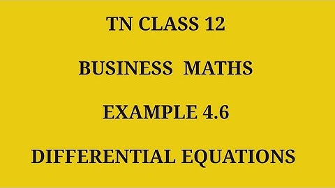 TN 12th Business maths chapter 4 example 4.6