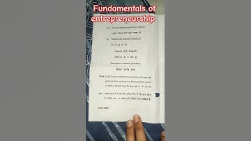 FUNDAMENTALS OF ENTREPRENEURSHIP QUESTION PAPER B.COM 2 YEAR 2023 FOR PRIVATE