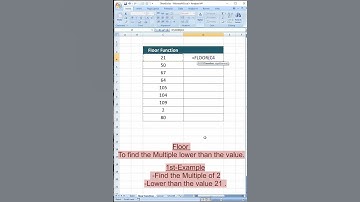 Floor Formula in Excel #excelshorts
