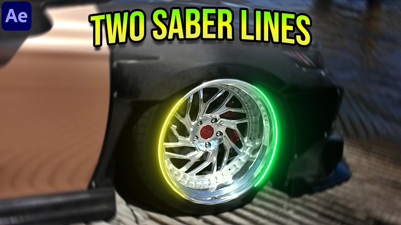 Две линии Сэйбер в After Effects