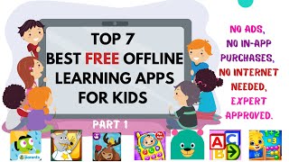 Top Best Free Educational Apps for kids|Offline FREE Android/Ipad Educational Learning apps for kids