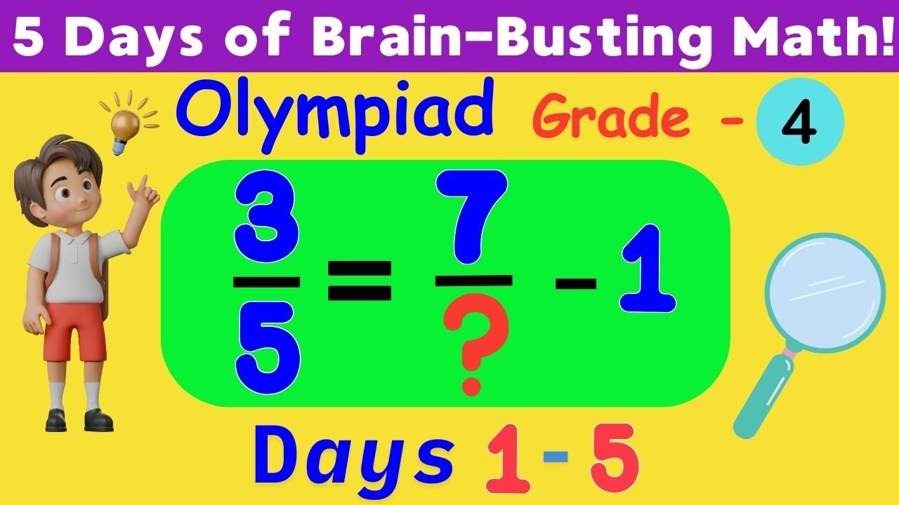 Grade 4 Olympiad Math | HOTS Questions Day 1-5 with Solutions 🔥 | Brain ...