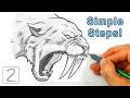Easy Way to Draw a Smilodon (Saber-Toothed Tiger) in Pencil