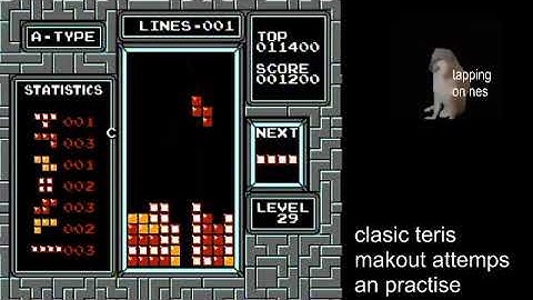 Tetris on level 29 (Nes Tetris)