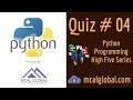Learn Python online by Quiz 4 | For beginners to experts #Python Programming