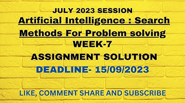 Artificial Intelligence : Search Methods For Problem solving week-7 solution #nptel2023 #nptel
