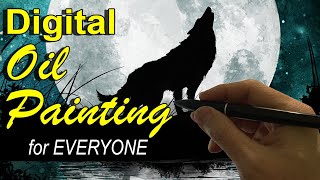 How I Digitally Oil Paint a Wildlife Wolf Painting Step by Step