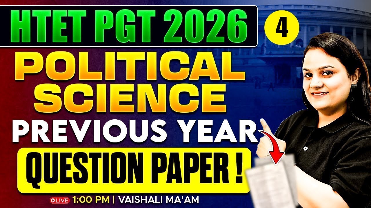 HTET PGT Political Science Previous Year Question Paper | HTET PGT Political Science By Vaishali Mam