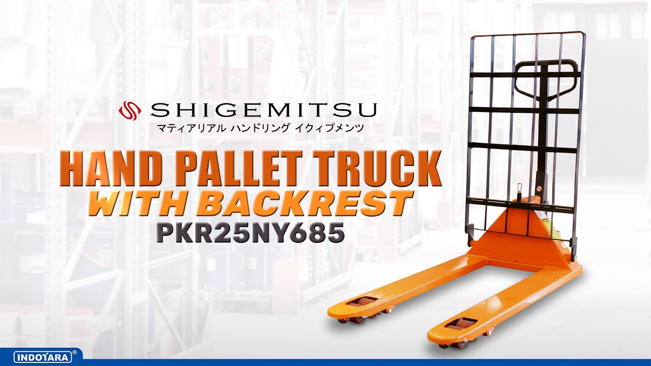 JUAL HEAVY DUTY SHIGEMITSU HAND PALLET TRUCK WITH BACKREST PKR25NY685,  KAPASITAS 2500KG !!!
