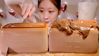 ASMR Milk Chocolate Pudding【Mukbang/ Eating Sounds】【English subtitles】