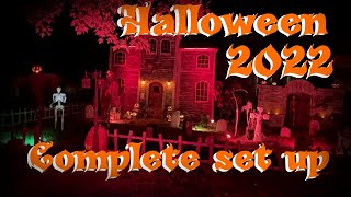 2022 Halloween display setup Haunted House Facade