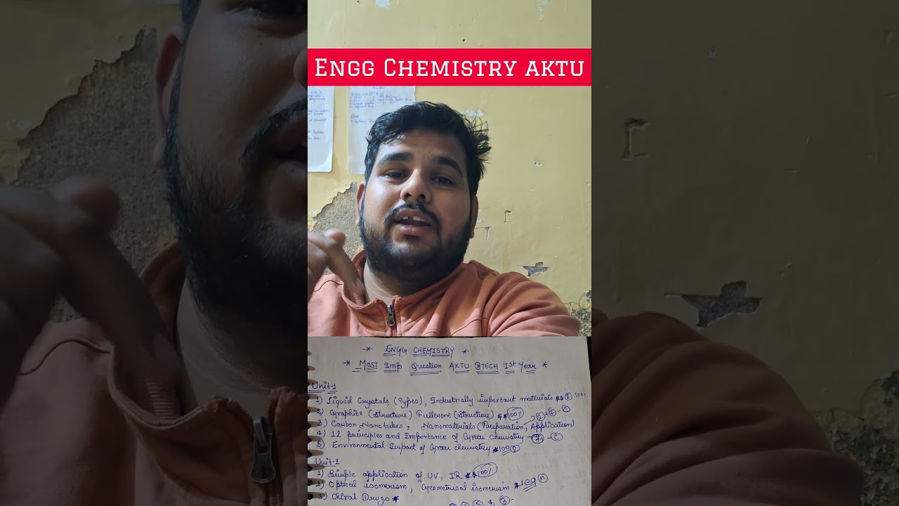 ENGINEERING CHEMISTRY AKTU MOST IMPORTANT QUESTIONS 2026 | 