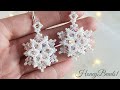 Easy Beading Tutorial, &quot;Let it Snowflake&#39; Earrings, Christmas Snowflake earrings, by HoneyBeads1