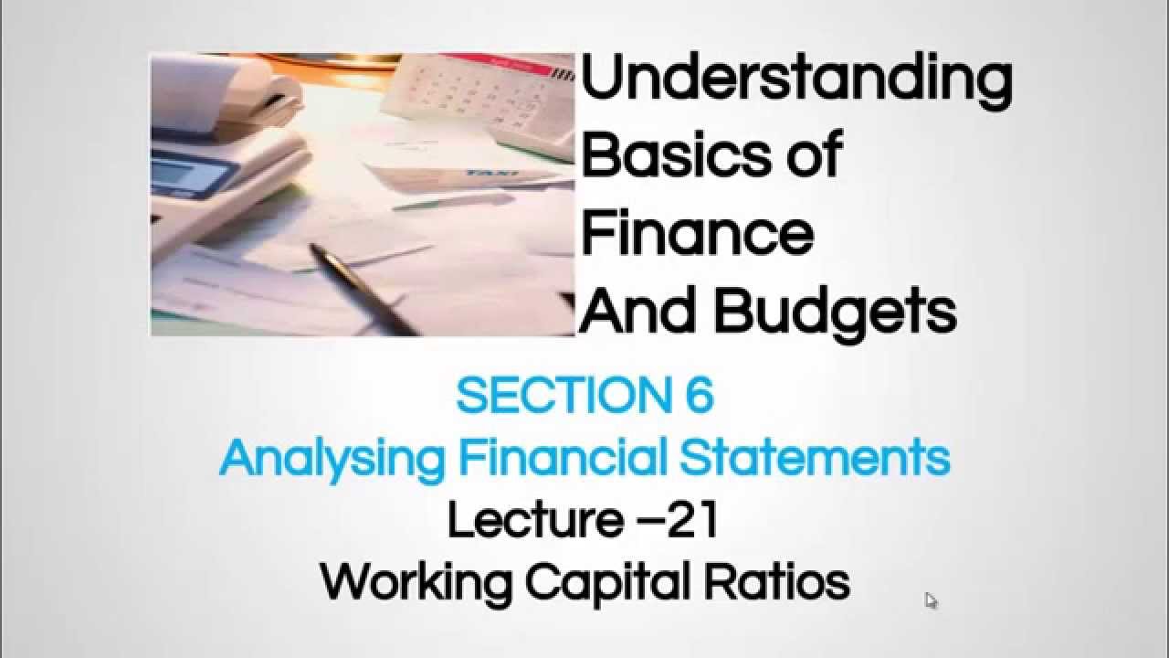 working capital ratios finance for non financial personnel youtube