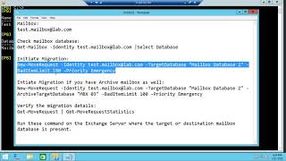Migrate Mailbox Between Database by Command