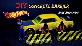 DIY1:64 Concrete barrier cheap and easy my grandma can do it hotwheels and tomicar