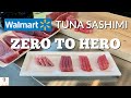 Eating Raw Tuna, Even From Walmart | How To Cut Fresh Tuna For Sashimi