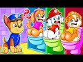 Brewing cute baby cute pregnant  but in toilet  paw patrol the mighty movie animation  rainbow 3