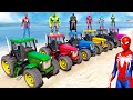 Transporting Tractors With Ps4 Spiderman And Superheroes Parkour - GTA 5 MODS