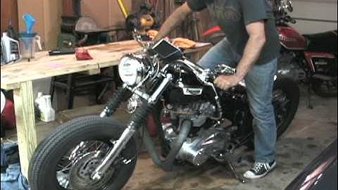 Triumph motorcycle bobber build project update 5.avi