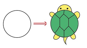 How To Draw a Tortoise From Circle | Easy Trick for Kids |