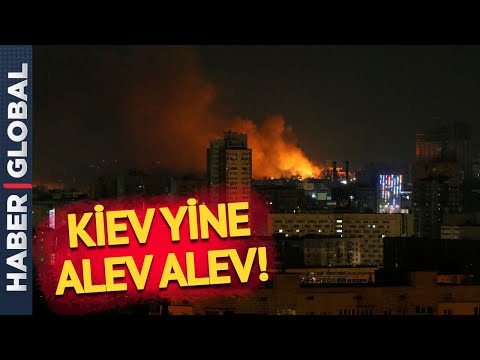 Kiev'de Art Arda Büyük Patlamalar! Başkent Alev Alev!