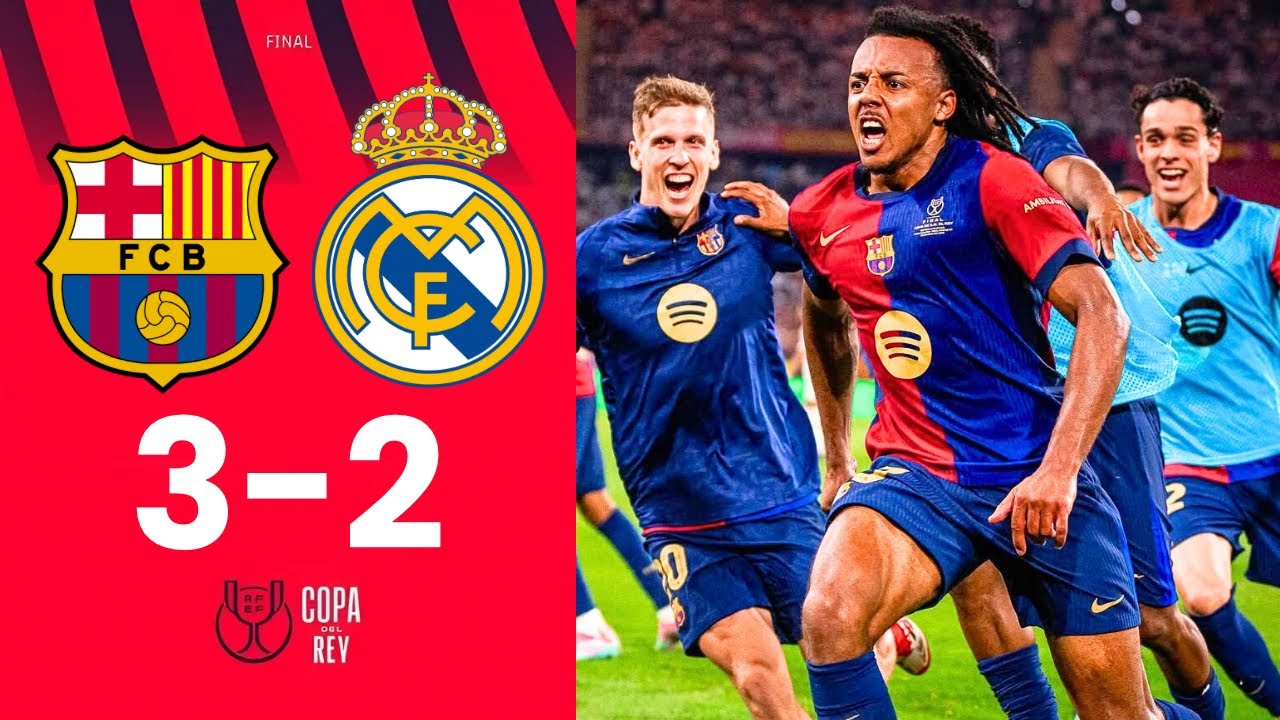 Barcelona vs Real Madrid (3-2) Extended Highlights | Copa Del Rey Final ...