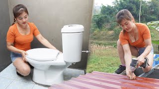 How To Building Toilet (WC) System, Install Sanitary Equipment - Corrugated iron and complete