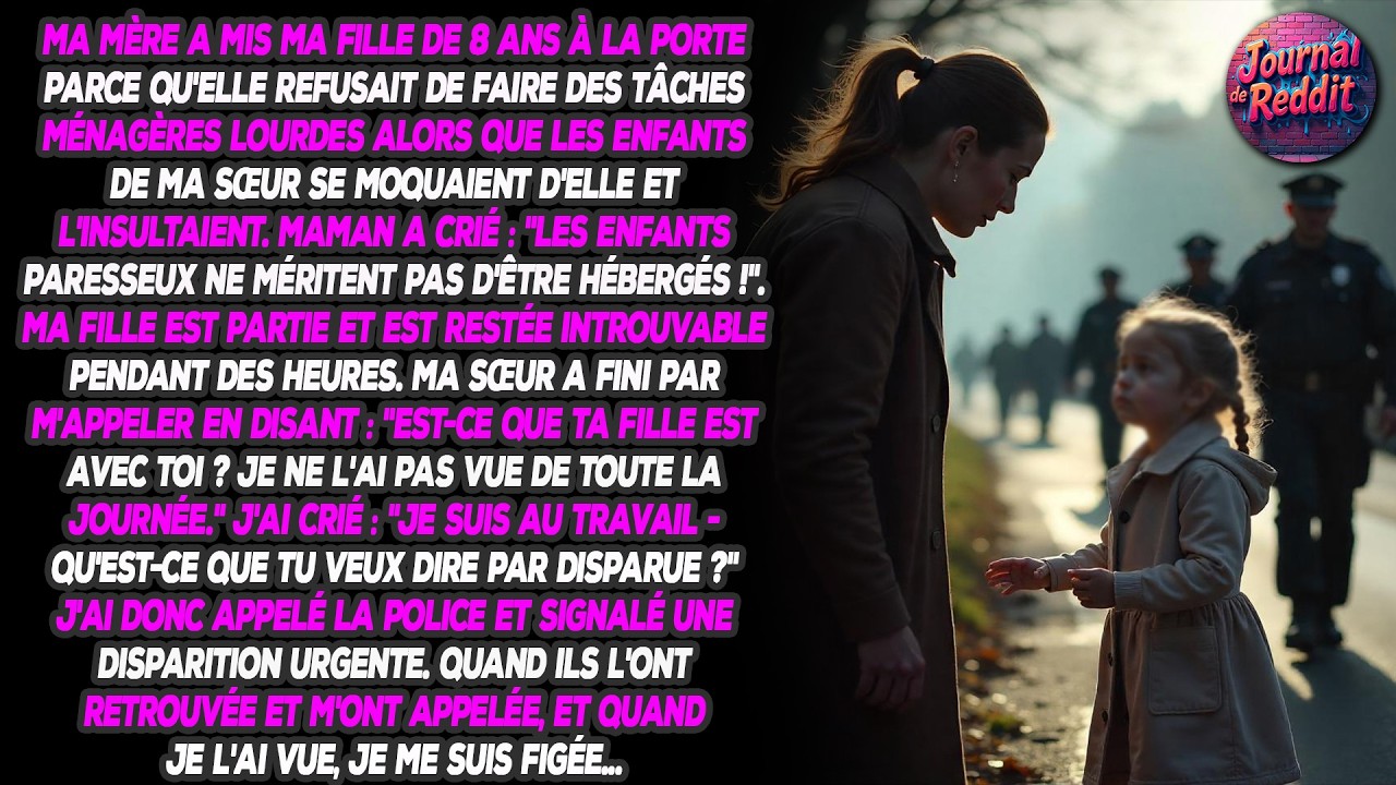 Ma mère a mis ma fille de 8 ans à la porte parce qu'elle refusait de faire des corvées lourdes...