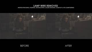 Lamp Wire Removal 02 - (Clean Up VFX Breakdown - Before/After) - Adobe After Effects & Mocha Pro
