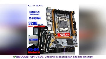QIYIDA X99 Motherboard LGA 2011-3 Set Kit Xeon E5 2680 V4 CPU Processor 32G=2*16G DDR4 REG ECC RA