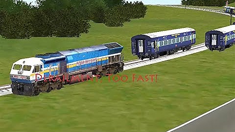Indian Train WDP-4 in Airport Got Derailment Because Too Fast - Train Sim
