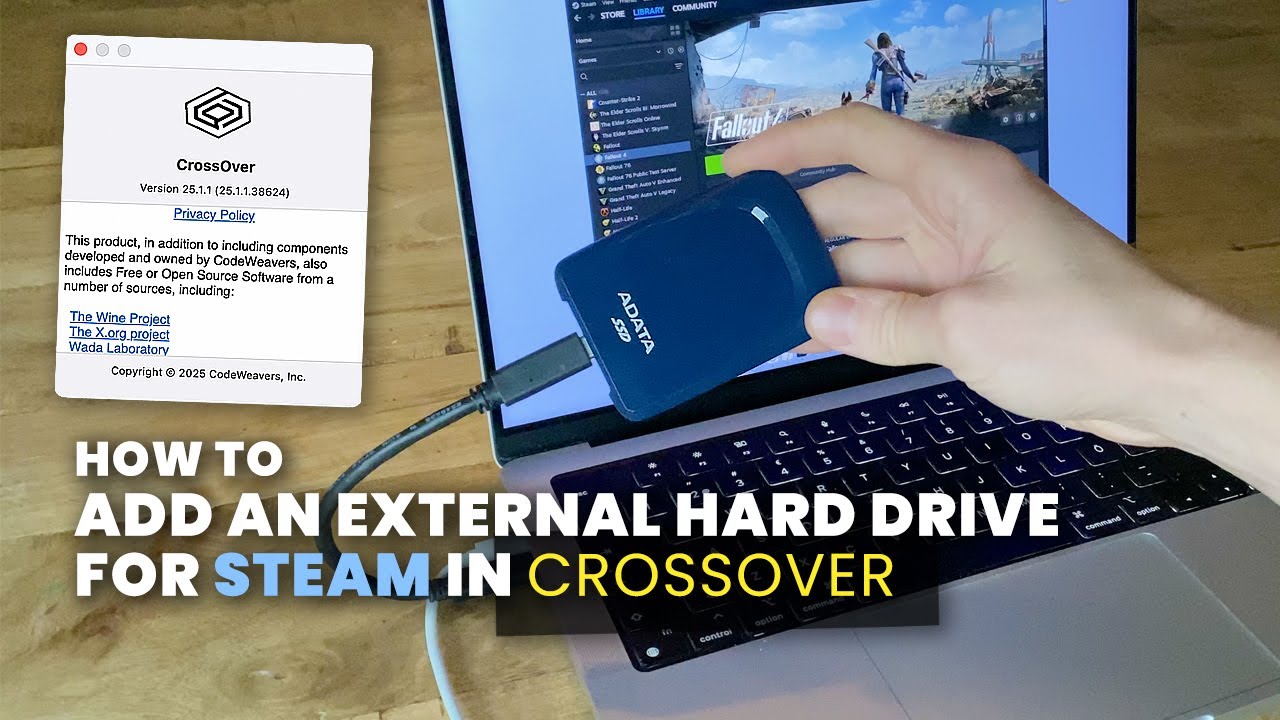 How to Add an External Hard Drive for Steam in CrossOver - YouTube