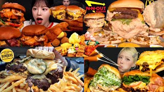 ULTIMATE FAST FOOD ASMR MUKBANG BIG JUICY BURGER,SMASH CHEESEBURGER,CHEESY  FRIES,BURRITO BIG BITE