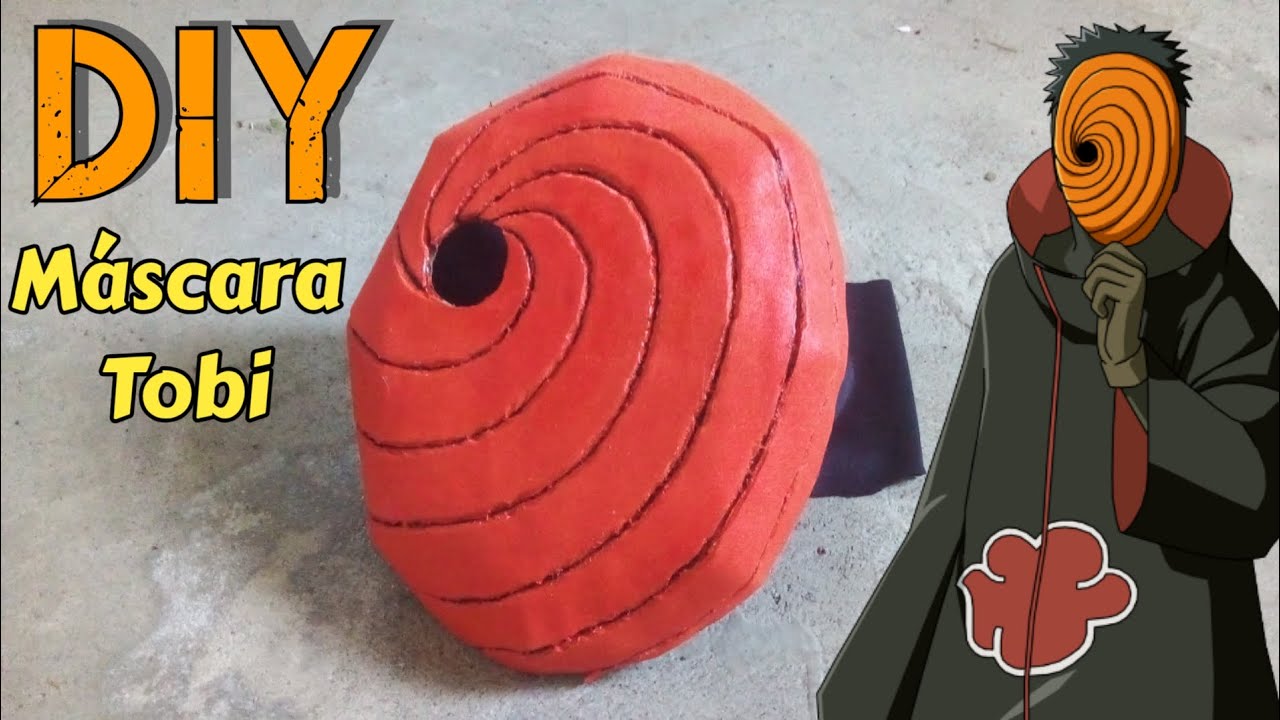 COMO FAZER A MÁSCARA DO TOBI COM PAPELÃO (NARUTO) - YouTube