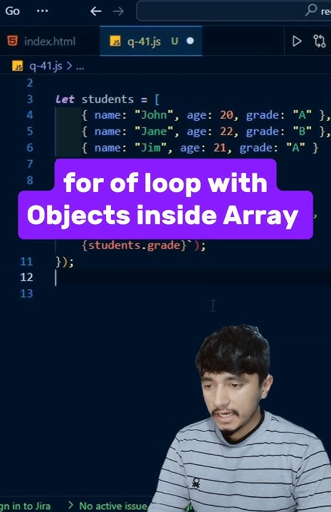 For of loop with Objects inside Array in javascript Interview Questions ...