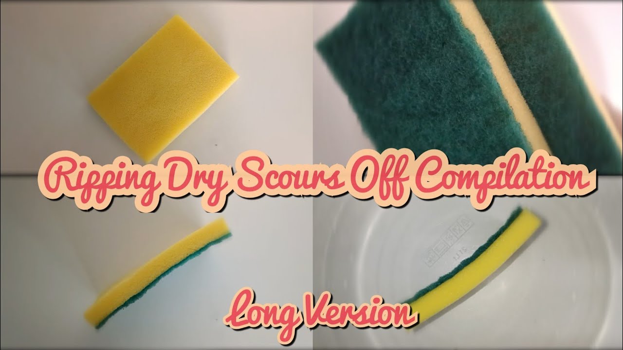Big Kitchen Sponges Ripping Dry Scours Off Compilation (Long Version) | Sponge ASMR