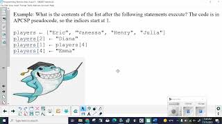 AP CSP Units 4 and 5 REVIEW Lesson 5 Lists