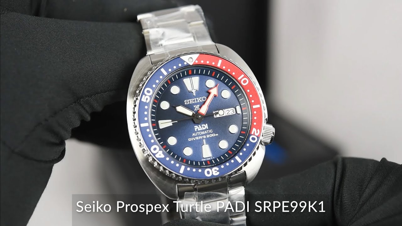 Seiko Prospex Turtle PADI SRPE99K1 - YouTube