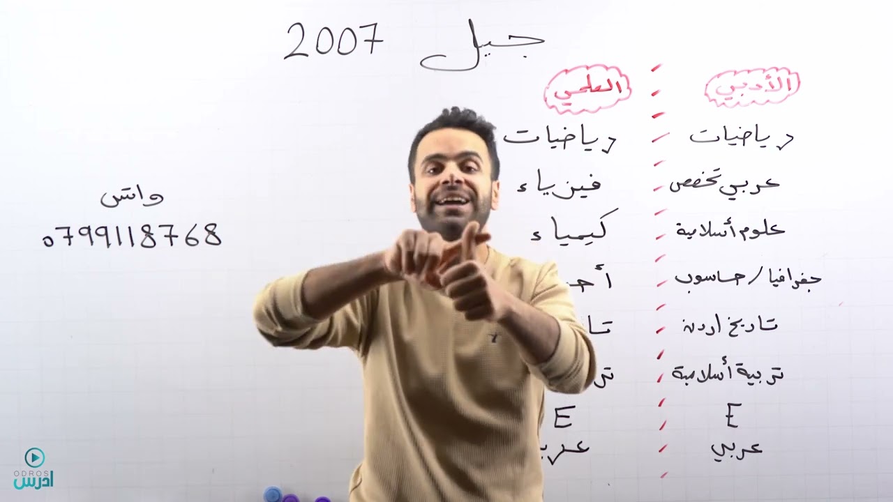 اعلان مهم لطلاب جيل 2007 - الأستاذ منذر أبو عواد