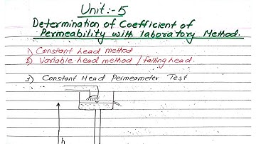 Unit:5 | Determination of Coeff of Permeability with laboratory method | Prashant YT |Soil Mechanics