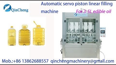 automatic linear servo piston filling machine for 5L bottle edible oil filler and cap press