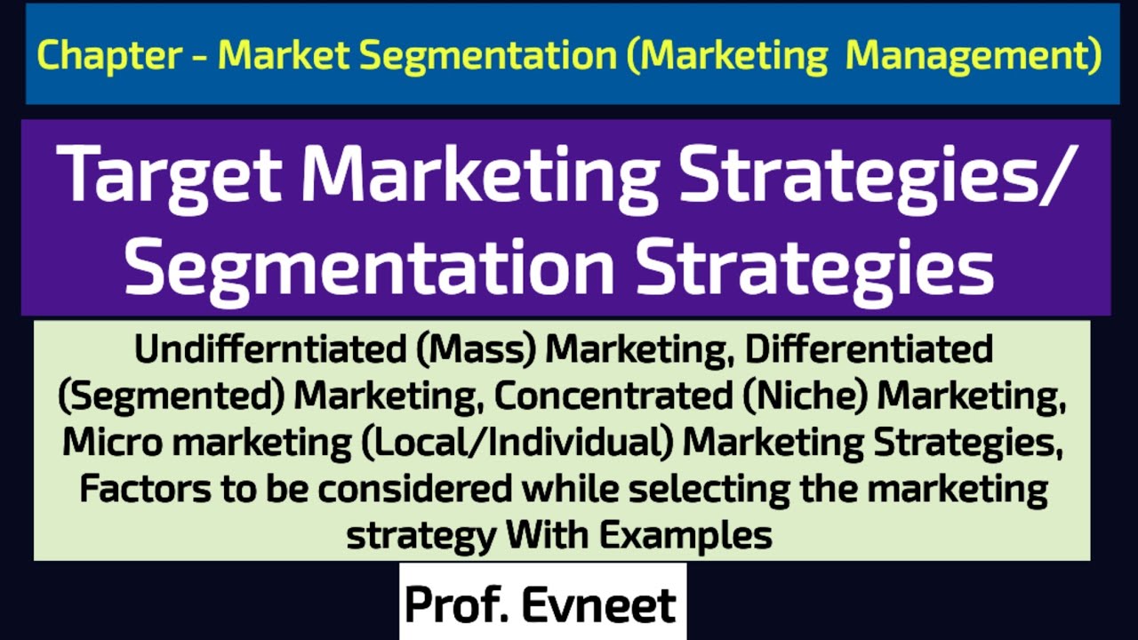 Different Types of Target Marketing Strategies in Marketing Management ...