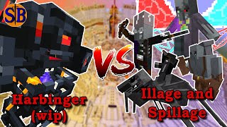 Harbinger Vs Illage And Spillage Minecraft Mob Battle