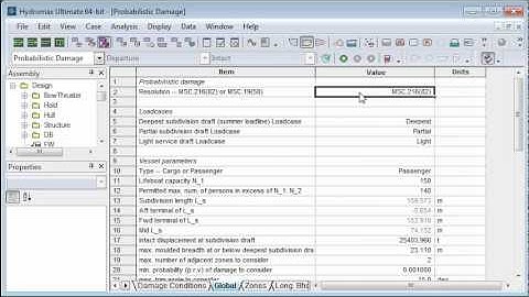 Probabilistic Damage Stability Global Inputs