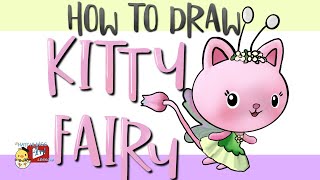 How to Draw Kitty Fairy - From Gabby Dollhouse - Little Hatchlings Art Lessons