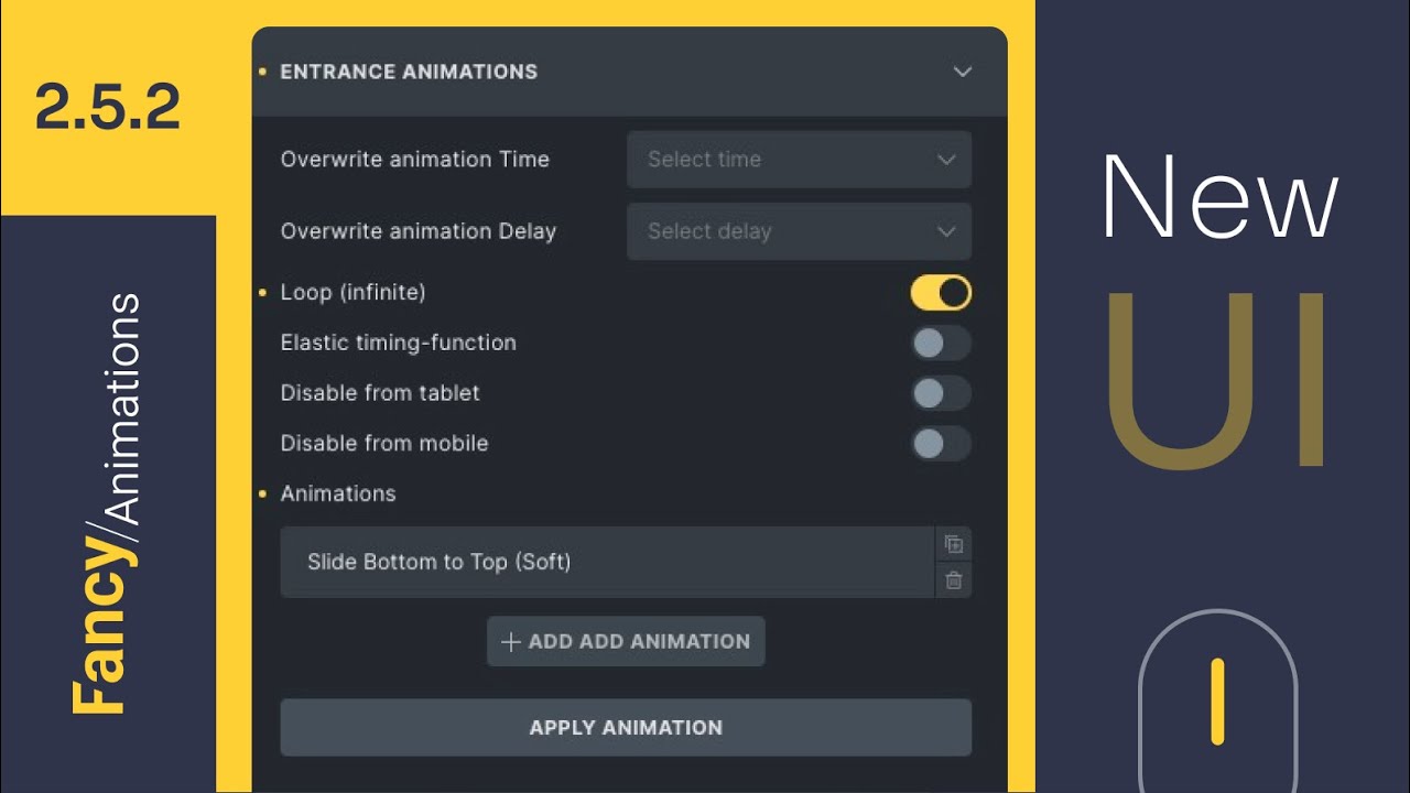 Interface for Entrance Animations - Bricks builder - Fancy Animations 2 ...