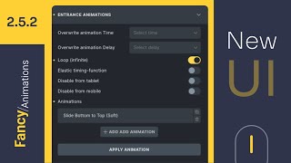 Interface for Entrance Animations - Bricks builder - Fancy Animations 2.5.2