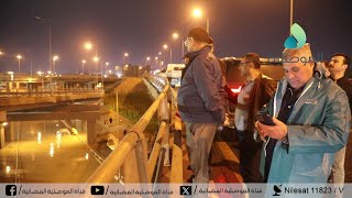 محافظ نينوى يؤدي برفقة مدير المجاري جولة ليلية بشوارع الموصل بالتزامن مع هطول كميات من الامطار